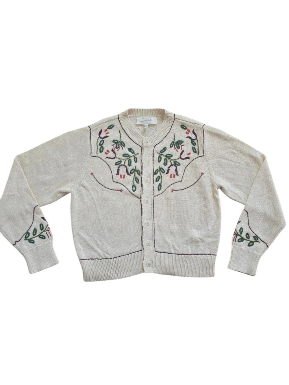 The Great Women's Western Beaded Natural Cardigan Size 1 Small